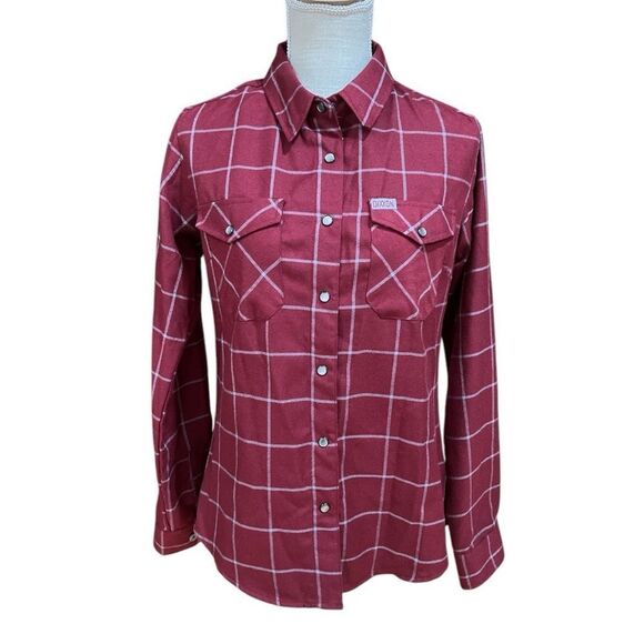 DIXXON Women’s The UnderGround Plaid Flannel in Red 
Size M - Picture 2 of 10